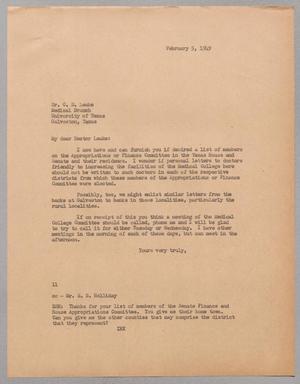 [Letter from I. H. Kempner to C. D. Leake, February 5, 1949]