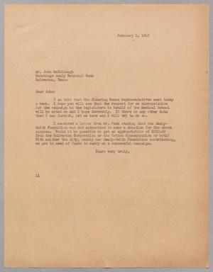 Primary view of object titled '[Letter from Isaac H. Kempner to John McCullough, February 1, 1949]'.