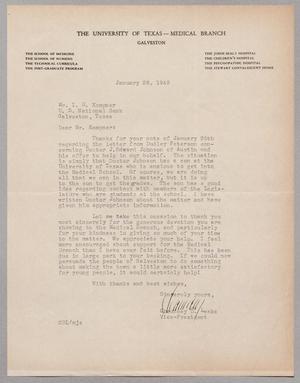 [Letter from Chauncey D. Leake to Isaac H. Kempner, January 26, 1949]
