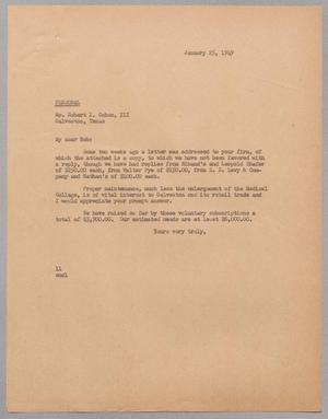 [Letter from I. H. Kempner to Robert I. Cohen, III, January 25, 1949]