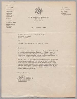 [Letter from State Board Of Education of Texas, January 18, 1949]