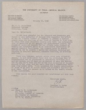 [Letter from Chauncey D. Leake to C. E. McClelland, January 19, 1949]