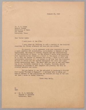[Letter from Isaac H. Kempner to C. D. Leake, January 18, 1949]