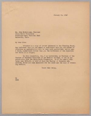 [Letter from Isaac H. Kempner to John McCullough, January 12, 1949]