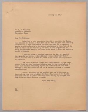 [Letter from I. H. Kempner to E. S. Holliday, January 12, 1949]