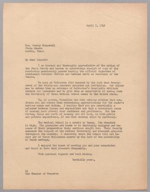 [Letter from I. H. Kempner to Searcy Bracewell, April 7, 1949]
