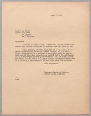 [Letter from I. H. Kempner to Members of Galveston Chamber Of Commerce, April 7, 1949]