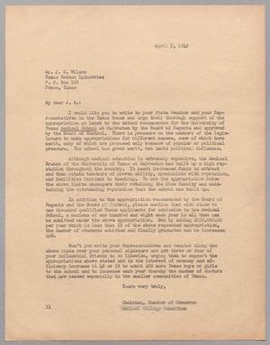 [Letter from Isaac H. Kempner to J. C. Wilson, April 5, 1949]