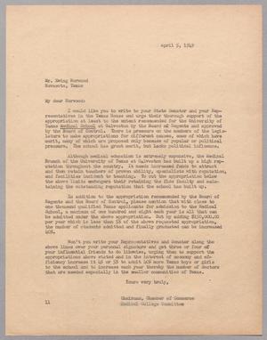 [Letter from Isaac H. Kempner to Ewing Norwood, April 5, 1949]