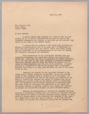 [Letter from I. H. Kempner to Ottis E. Lock, March 28, 1949]