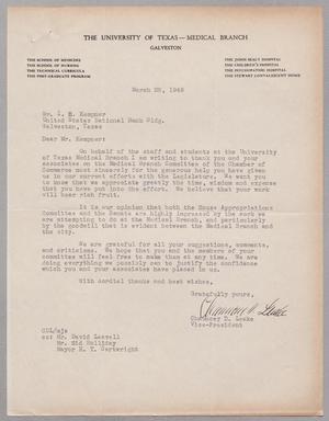 [Letter from Chauncey D. Leake to I. H. Kempner, March 28, 1949]