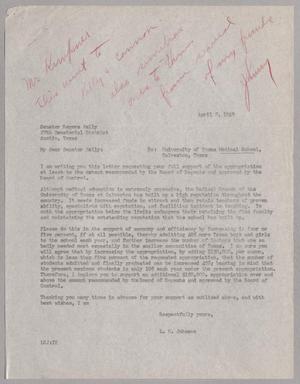 [Letter from L. R. Johnson to Rogers Kelly, April 8, 1949]