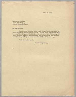 [Letter from I. H. Kempner to L. R. Johnson, April 9, 1949]