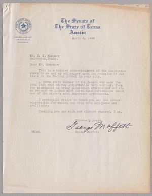 [Letter from George Moffett to I. H. Kempner, April 8, 1949]