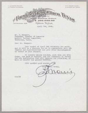 [Letter from Lee Morris to I. H. Kempner, April 7, 1949]