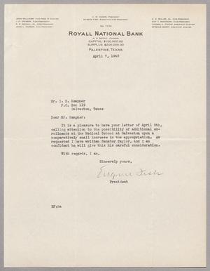 [Letter from Eugene Fish to I. H. Kempner, April 7, 1949]