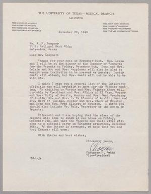 [Letter from Chauncey D. Leake to I. H. Kempner, November 22, 1949]