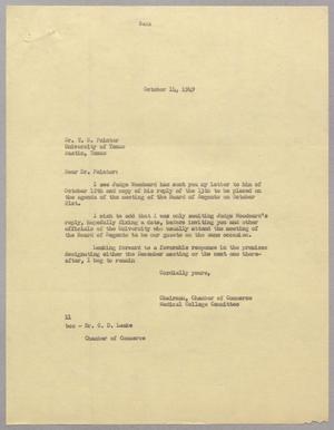 [Letter from I. H. Kempner to T. S. Painter, October 14, 1949]