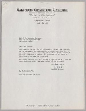 [Letter from E. S. Holliday to I. H. Kempner, July 16, 1949]
