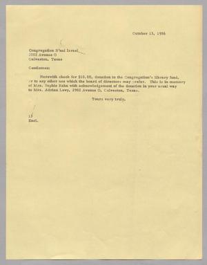 [Letter from I. H. Kempner, October 13, 1956]