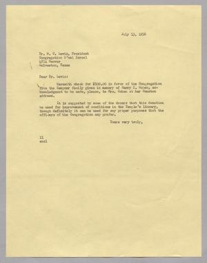 [Letter from I. H. Kempner to Dr. W. C. Levin, July 13, 1956]