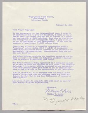 [Letter from William C. Levin, February 3, 1956]