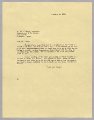 [Letter from I. H. Kempner to W. C. Levin, January 31, 1956]