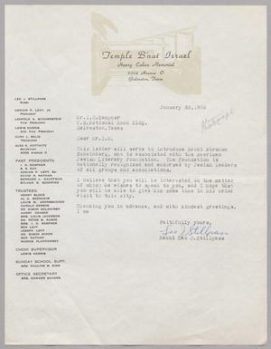 [Letter from Rabbi Leo J. Stillpass to I. H. Kempner, January 26, 1956]