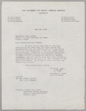 Primary view of object titled '[Letter from Chauncey D. Leake to Duke Goddard, May 13, 1949]'.