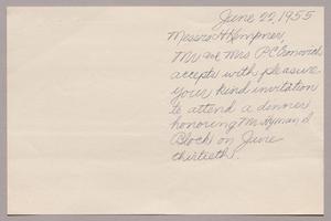 [Letter from Mr. and Mrs. P. C. Cronovich to Messrs. H. Kempner, June 22, 1955]