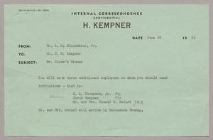 [Letter from A. H. Blackshear, Jr. to Daniel W. Kempner, June 20, 1955]