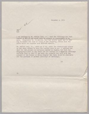 [Letter from I. H. Kempner to  D. W. Kempner and R. L. Kempner, December 2, 1954]