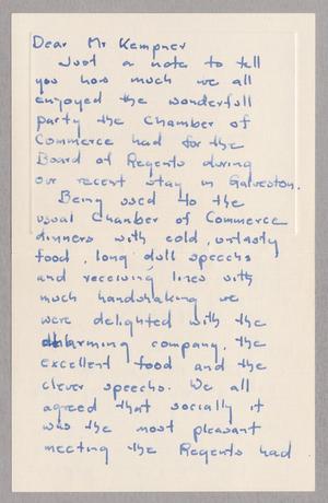 [Letter from Nora Darden to I. H. Kempner, December 1949]