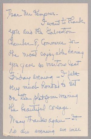 [Note Card with Letter from Anna Thomas Painter to I. H. Kempner, December 12, 1949]