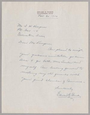 [Letter from Edward B. Tucker to I. H. Kempner, November 30, 1949]