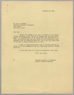 [Letter from Isaac H. Kempner to E. S. Holliday, December 28, 1956]