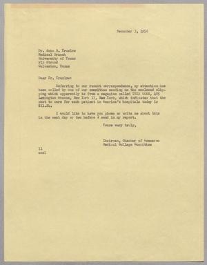 [Letter from Isaac H. Kempner to John B. Truslow, December 3, 1956]