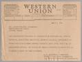 Primary view of [Telegram from I. H. Kempner to Dr. Logan Wilson, July 7, 1956