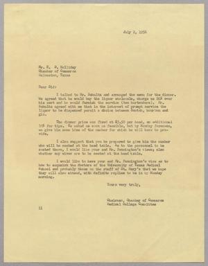 [Letter from Isaac H. Kempner to E. S. Holliday, July 2, 1956]