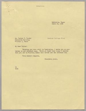 [Letter from Isaac Herbert Kempner to Walter F. Woodul, March 29, 1956]