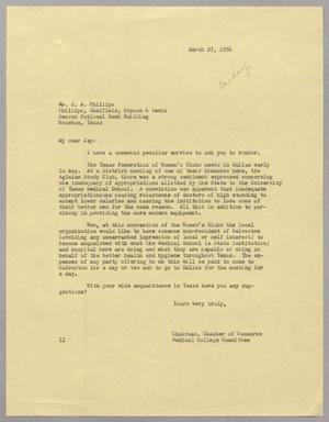 [Letter from Isaac H. Kempner to J. A. Phillips, March 27, 1956]