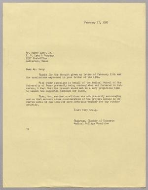 [Letter from I. H. Kempner to Harry Levy, Jr., February 17, 1956]