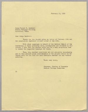 [Letter from I. H. Kempner to Russel H. Markwell, February 17, 1956]