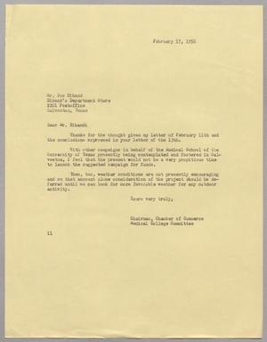 [Letter from I. H. Kempner to Joe Eiband, February 16, 1956]