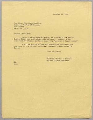 [Letter from Isaac H. Kempner to Edward Schreiber, December 21, 1957]