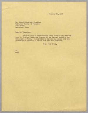 [Letter from Isaac H. Kempner to Edward Schreiber, December 10, 1957]