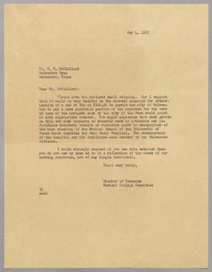 [Letter from I. H. Kempner to C. E. McClelland, May 4, 1957]
