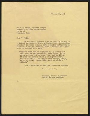 [Letter from Isaac H. Kempner to E. D. Walker, February 20, 1957]
