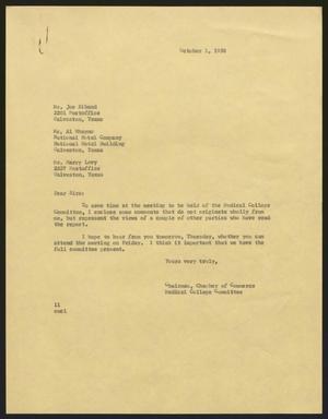 [Letter from Isaac H. Kempner to Medical College Committee, October 1, 1958]