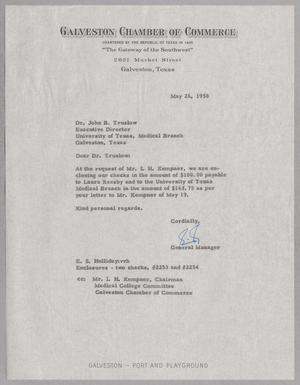 [Letter from E. S. Holliday to John B. Truslow, May 26, 1958]
